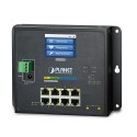 PLANET WGS-5225-8T2SV  Industrial L2+ 8-Port 10/100/1000T + 2-Port 100/1000X SFP Wall-mount Managed Switch with LCD Touch Screen